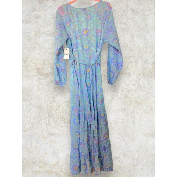 Billabong Daring Heart Maxi Dress | NWT | Blue Boho Long Sleeve | Size S - Picture 5 of 7
